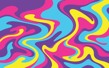 Obraz premium Psychedelic Liquid Swirl Background with Groovy Colorful Marble Pattern