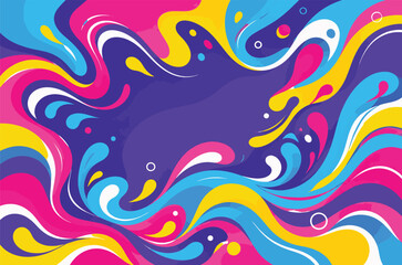 Obraz premium Psychedelic Liquid Swirl Background with Groovy Colorful Marble Pattern