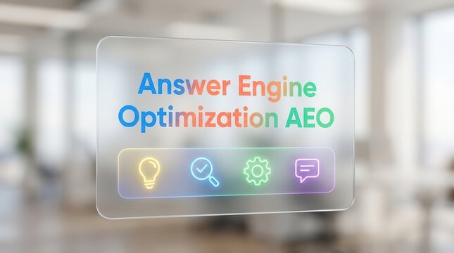 AEO Answer Engine Optimization strategy representing search intelligence and conversational response.
