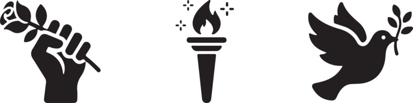 Peace Freedom Humanitarian Support Icon