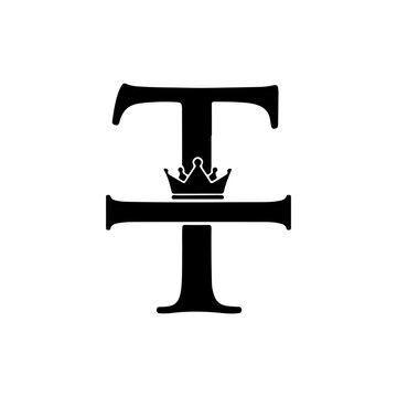 Elegant Double T Letter Monogram with Crown