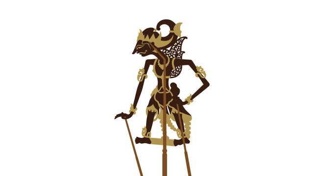 Traditional Indonesian Shadow Puppet Figure Wayang Kulit.