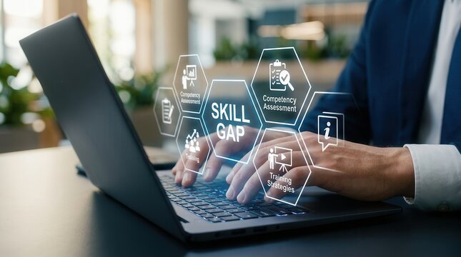Assessing existing skills and competencies through a digital skill gap concept.