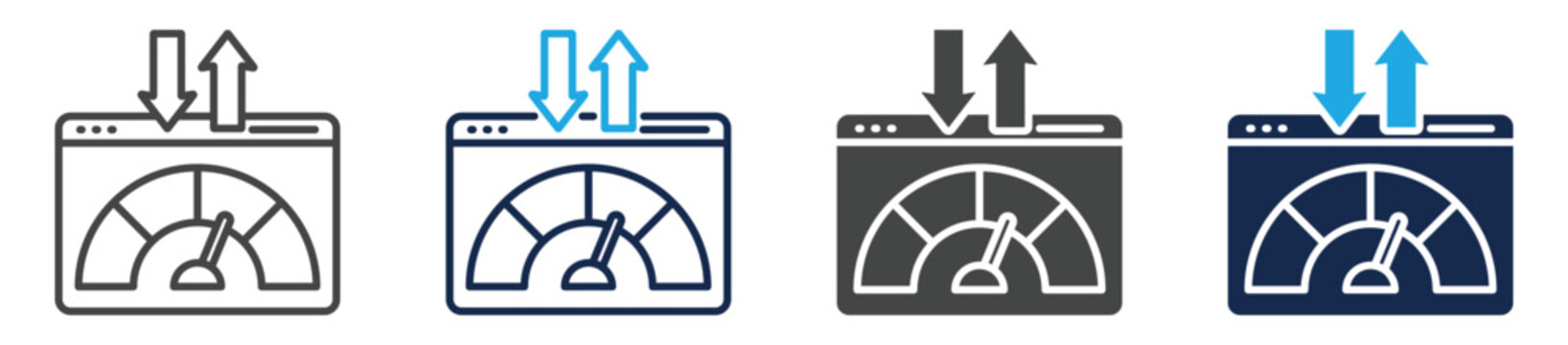 bandwith icon set multi concept