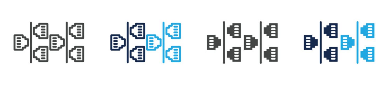 lan icon set multi concept