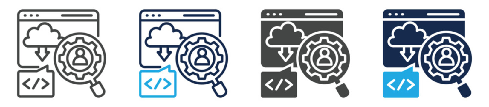 meta data icon set multi concept