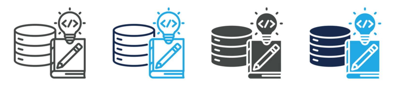 knowledge base icon set multi concept