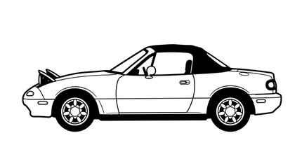 Naklejka premium Classic Convertible Sports Car Line Art.