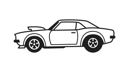 Fototapeta premium Classic Muscle Car Silhouette Illustration.