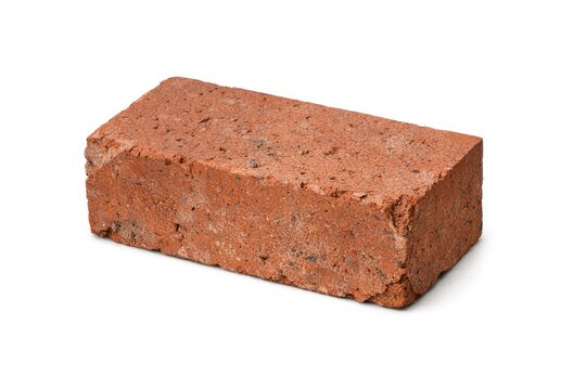 A single brick photographed from the front with a white background, ideal for use in architectural or design contexts