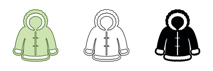 Collection of parka jacket illustrations in different styles and colors © Ophelia