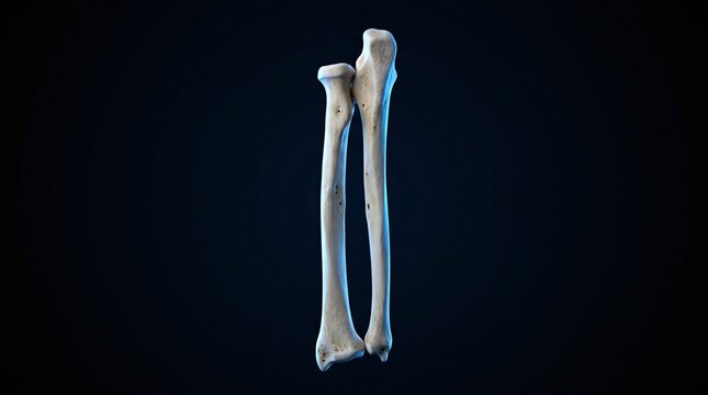 Human radius and ulna forearm bone skeleton anatomy model
