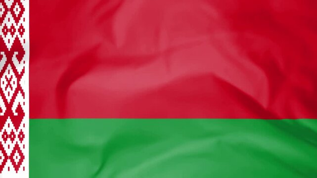 Belarus flag waving animation background texture fabric footage motion.