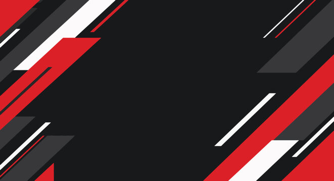 Abstract Geometric Background with Dynamic Red Grey and White Diagonal Shapes