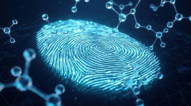 Scientific analysis of evidence including fingerprints and chemicals in forensic science.