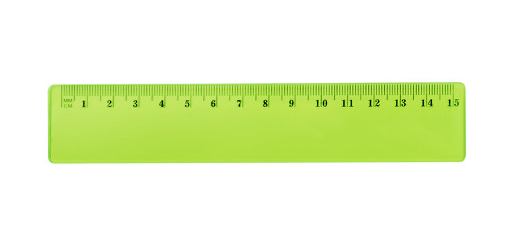Plastic ruler isolated on white.