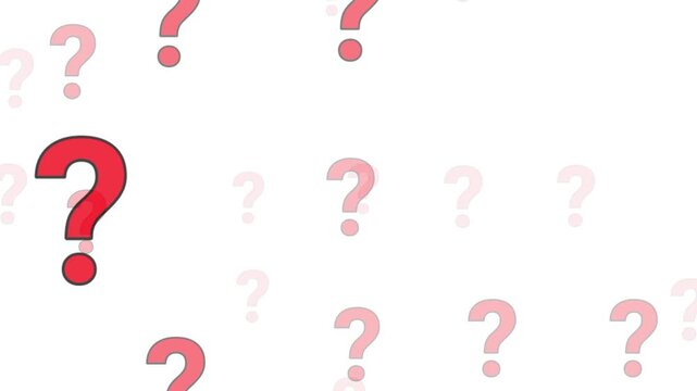 Question mark moving upward in continuous loop