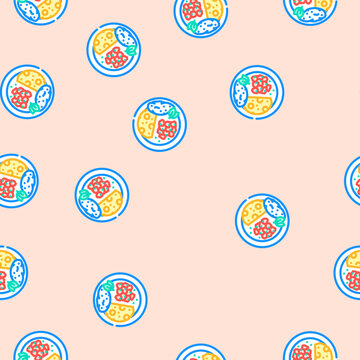 iskender kebab turkish cuisine vector seamless pattern iskender kebab turkish cuisine sign illustration