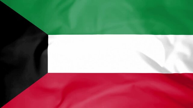 kuwait flag waving on wind patriotic national symbol motion footage