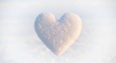Fototapeta premium Heart Shaped Object Covered in Snow on a White Background.