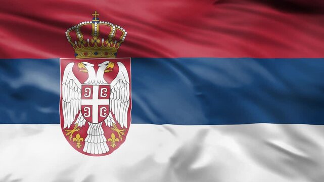 Serbia flag video loop serbian national emblem patriotic symbol