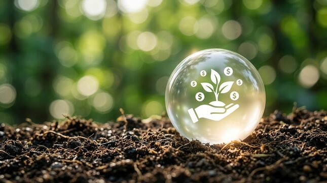 Sustainable investing concept featuring impact investing and ESG factors for business growth.