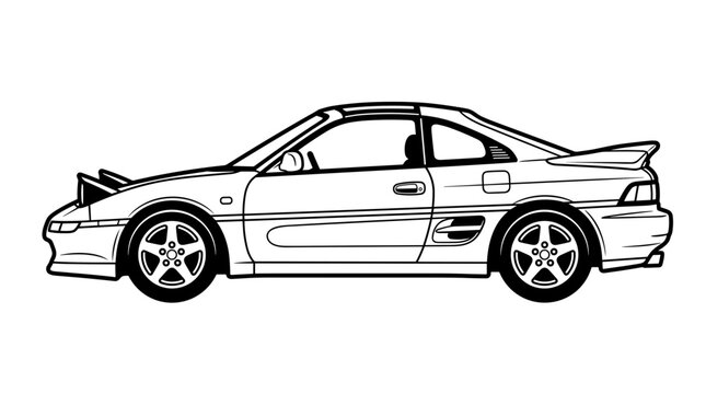 Classic Sports Car Illustration Line Art 3.