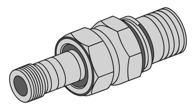 Illustration shows a metal pipe fitting