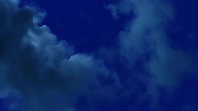 slow motion cloud drift across blue sky timelapse