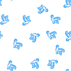 Naklejka premium flying dove vector seamless pattern flying dove sign illustration