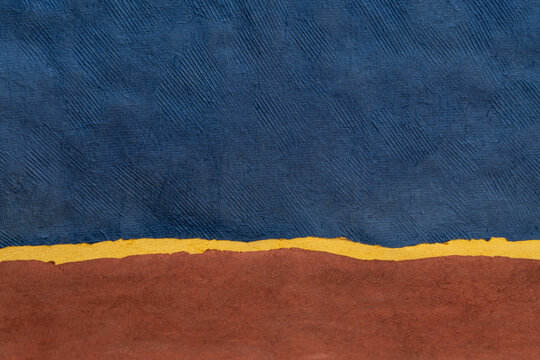 vivid abstract landscape with a blue sky - a collection of art papers