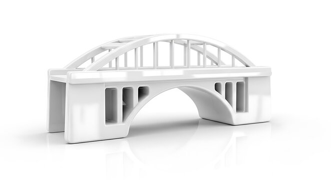 Small white arched bridge model