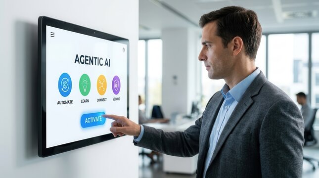 Innovation in AI technology with agentic artificial intelligence for autonomous system automation, connectivity, learning, and security.