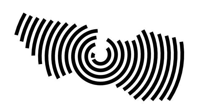 Symbol Map of the City Paris 12e Arrondissement (France) showing the city with a black spiral line