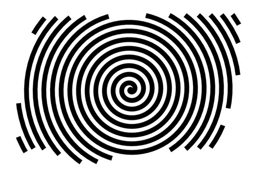 Symbol Map of the City Paris 18e Arrondissement (France) showing the city with a black spiral line