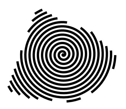 Symbol Map of the City Paris 5e Arrondissement (France) showing the city with a black spiral line