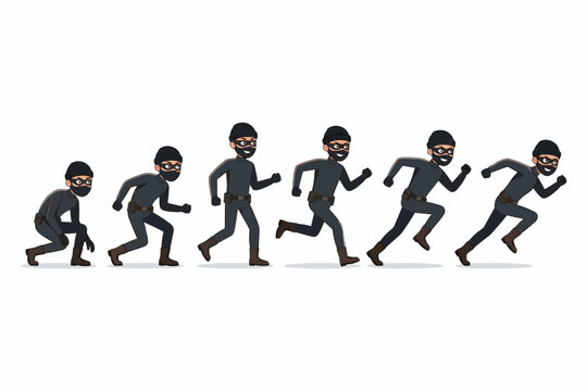Thief Character Running and Sneaking Animation Sprite Sheet