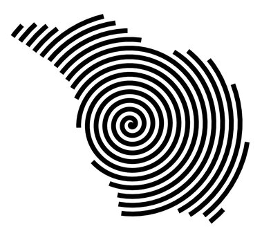 Symbol Map of the City Altamura (Italy) showing the city with a black spiral line