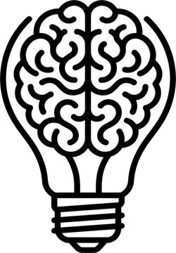 Creative Brain Idea Light Bulb Symbol for Intellectual Thinking and Innovation Concept Illustration