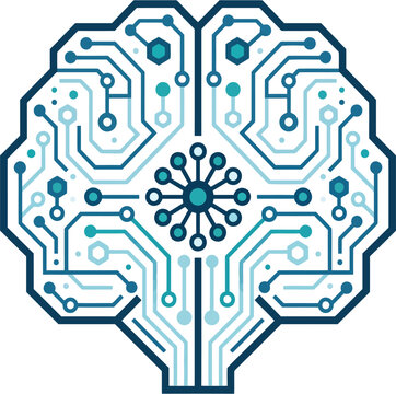 Digital Artificial Intelligence Human Brain Circuitry Network Illustration