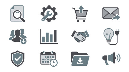 Fototapeta premium Business icons set for Sunday stock illustrations in eps format icon set stock sunday