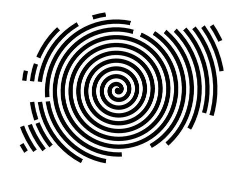 Symbol Map of the City M. Biala Podlaska (Poland) showing the city with a black spiral line