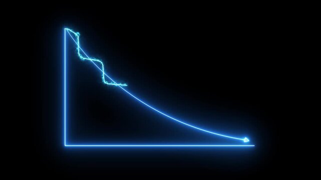 Chart data animation trends blue neon decay curves. Grid chart data animation fields matrix tracking records. Corporate chart data animation measures negative financial statistics.