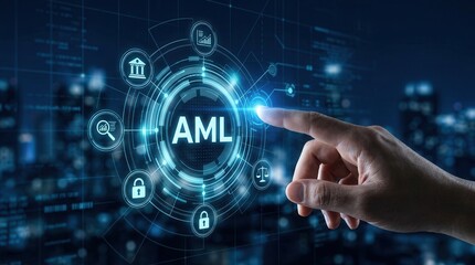 Fototapeta premium Mitigating liability and fighting dirty money via advanced AML compliance technology.