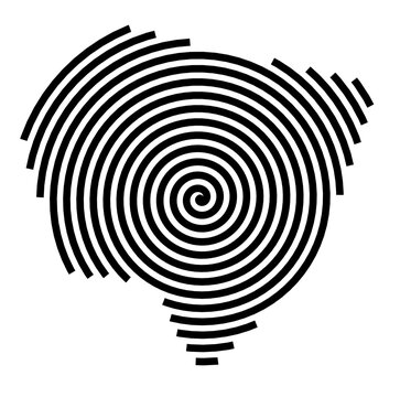 Symbol Map of the City Stari Grad (Serbia) showing the city with a black spiral line