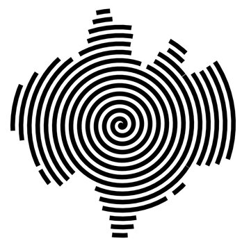 Symbol Map of the City Halmstad (Sweden) showing the city with a black spiral line