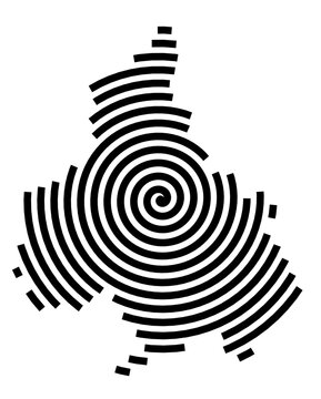 Symbol Map of the City Nitra (Slovakia) showing the city with a black spiral line