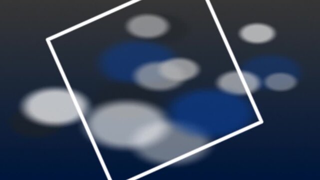 Abstract circles with square frame motion blur on dark background
