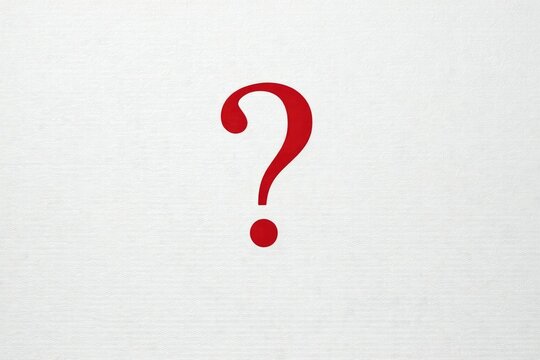 A bright red question mark symbol on a white background, often used as a placeholder for unknown or uncertain answers