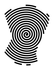 Fototapeta premium Symbol Map of the City Macclesfield Tytherington (United Kingdom) showing the city with a black spiral line
